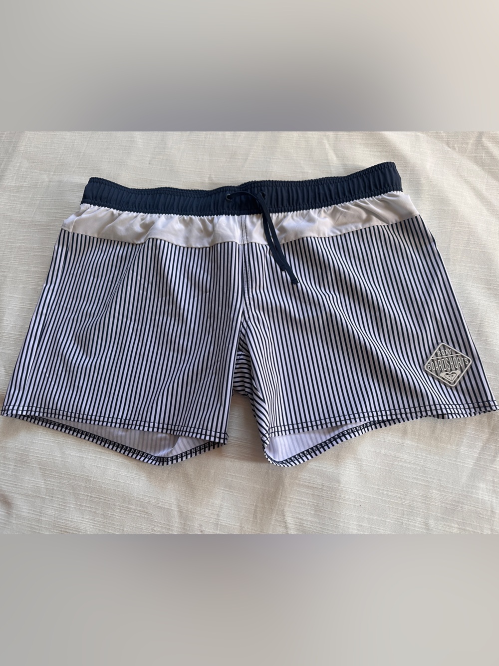 Roxy Sea 5" Striped Boardshorts Black White Swim Shorts | XXL